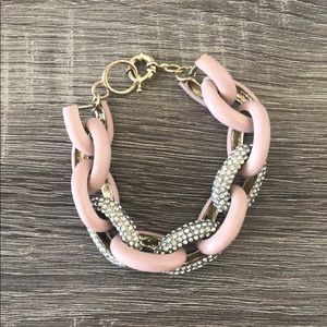Blush, Gold, & Rhinestone Bracelet